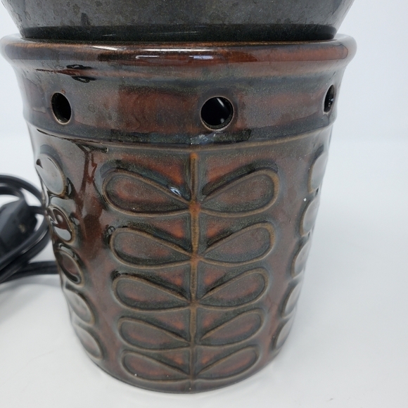 SCENTSY FARFALLE FULL SIZE WAX WARMER RETIRED RED BROWN GLAZE - Picture 2 of 14